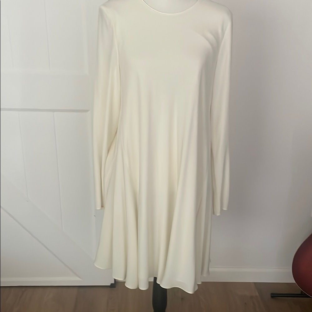 Rachel Zoe Cream A-Line Long Sleeve Dress